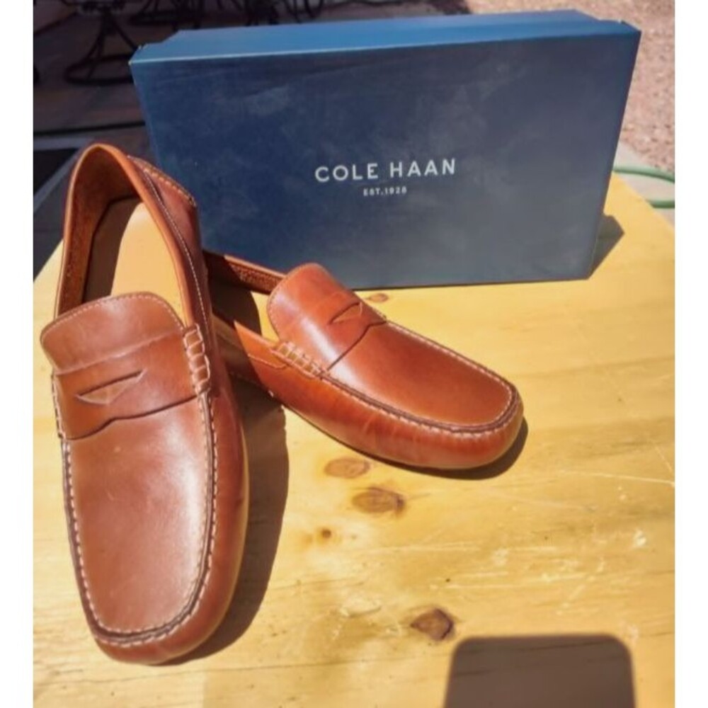 Cole Haan 9.5 M Howland Penny Loafer Brown Leather With Box